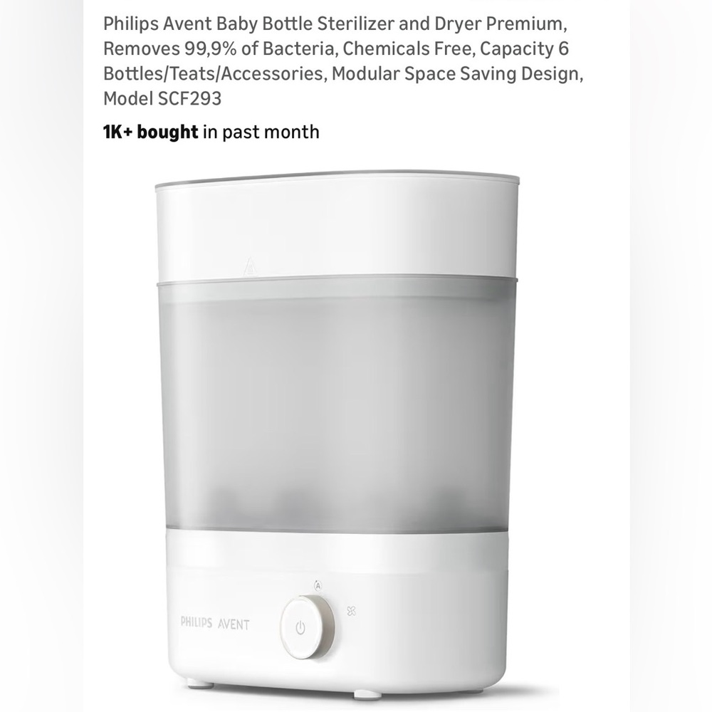 Philips Avent Baby Bottle Sterilizer & Dryer – White